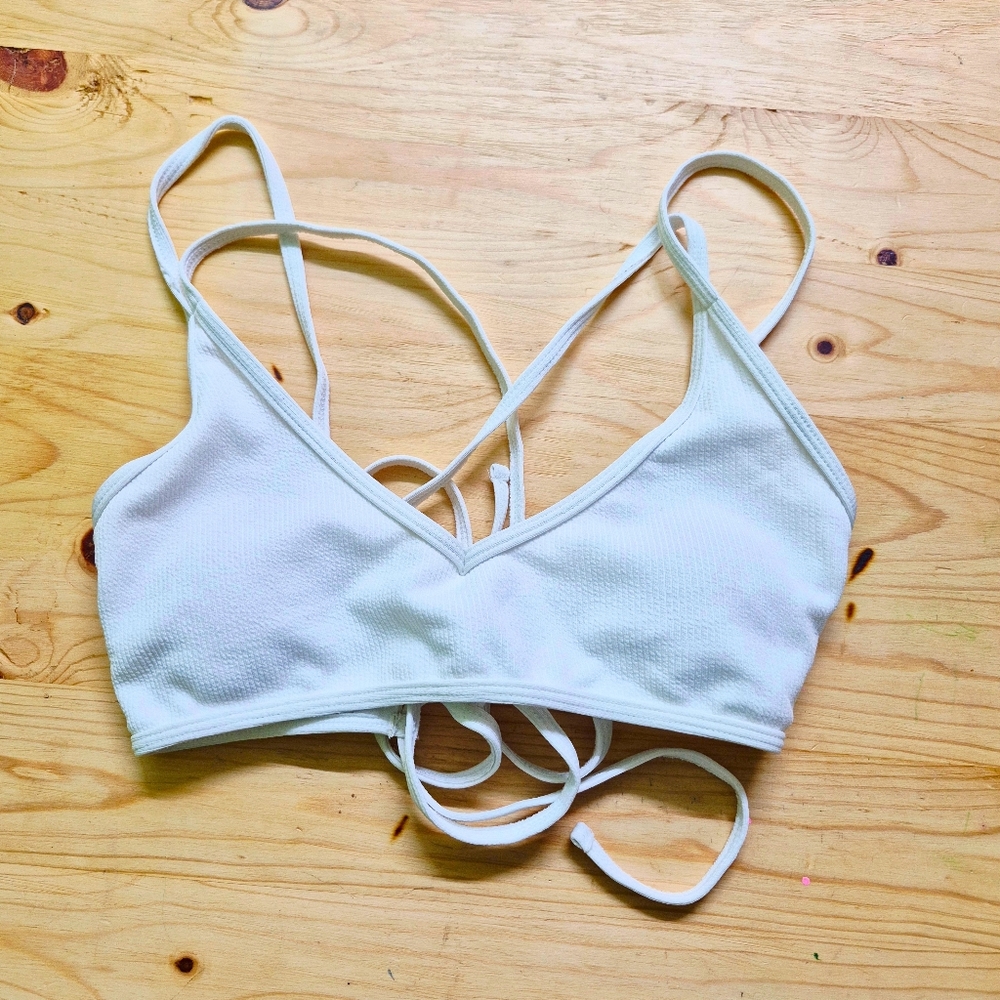 White Strappy Bikini Top